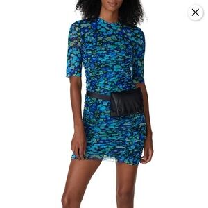 GANNI Printed Mesh Floral Dress Size 42 (US 10/12)